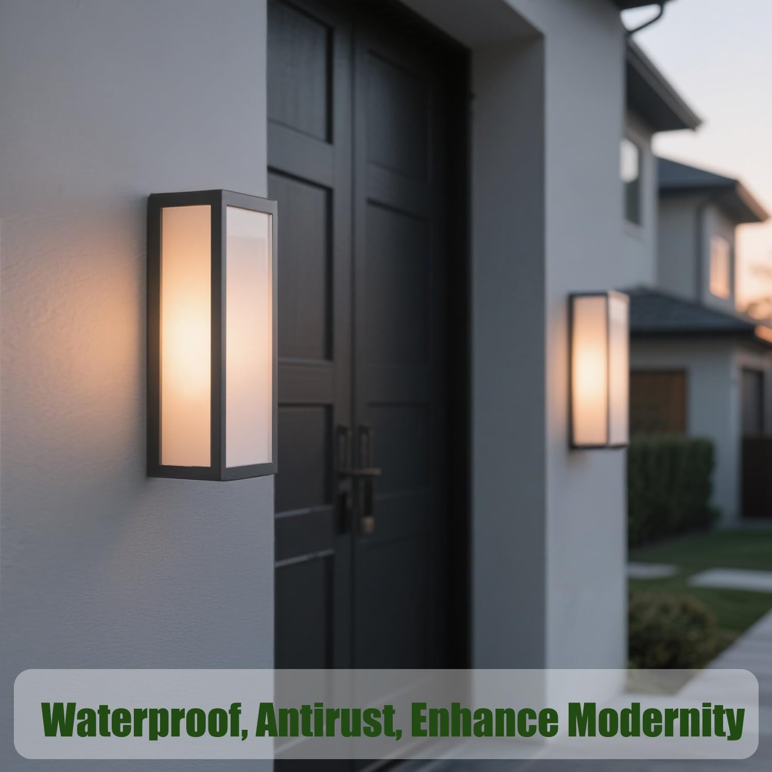 EBION Aplique Pared Exterior E27, Lámpara De Exterior Pared Moderno, Ip65 Impermeable, Antracita, Aluminio(Sin Bombilla)