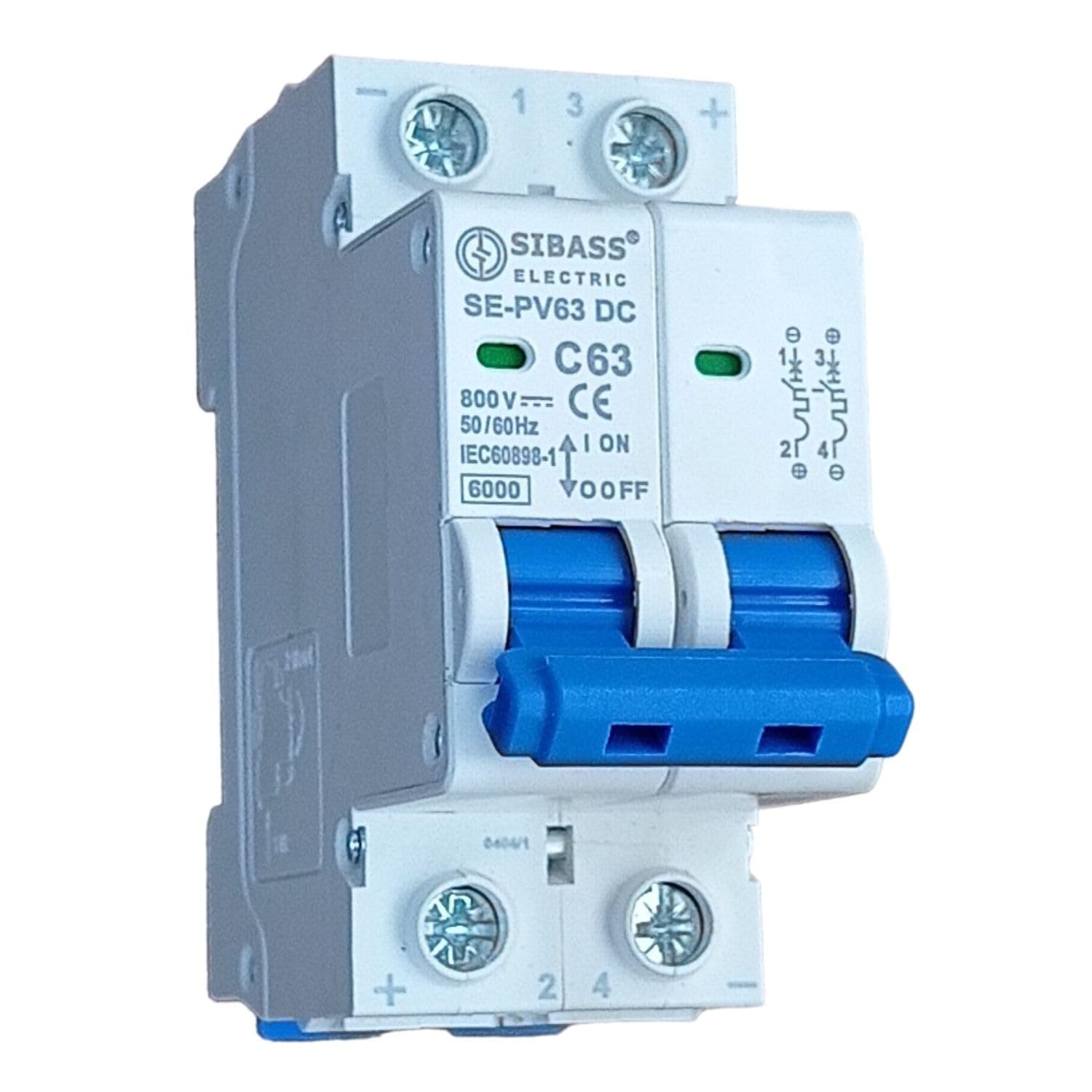 Kenbrook Solar Sibass DC MCB 800V 63A Miniature Circuit Breaker (63 AMP)