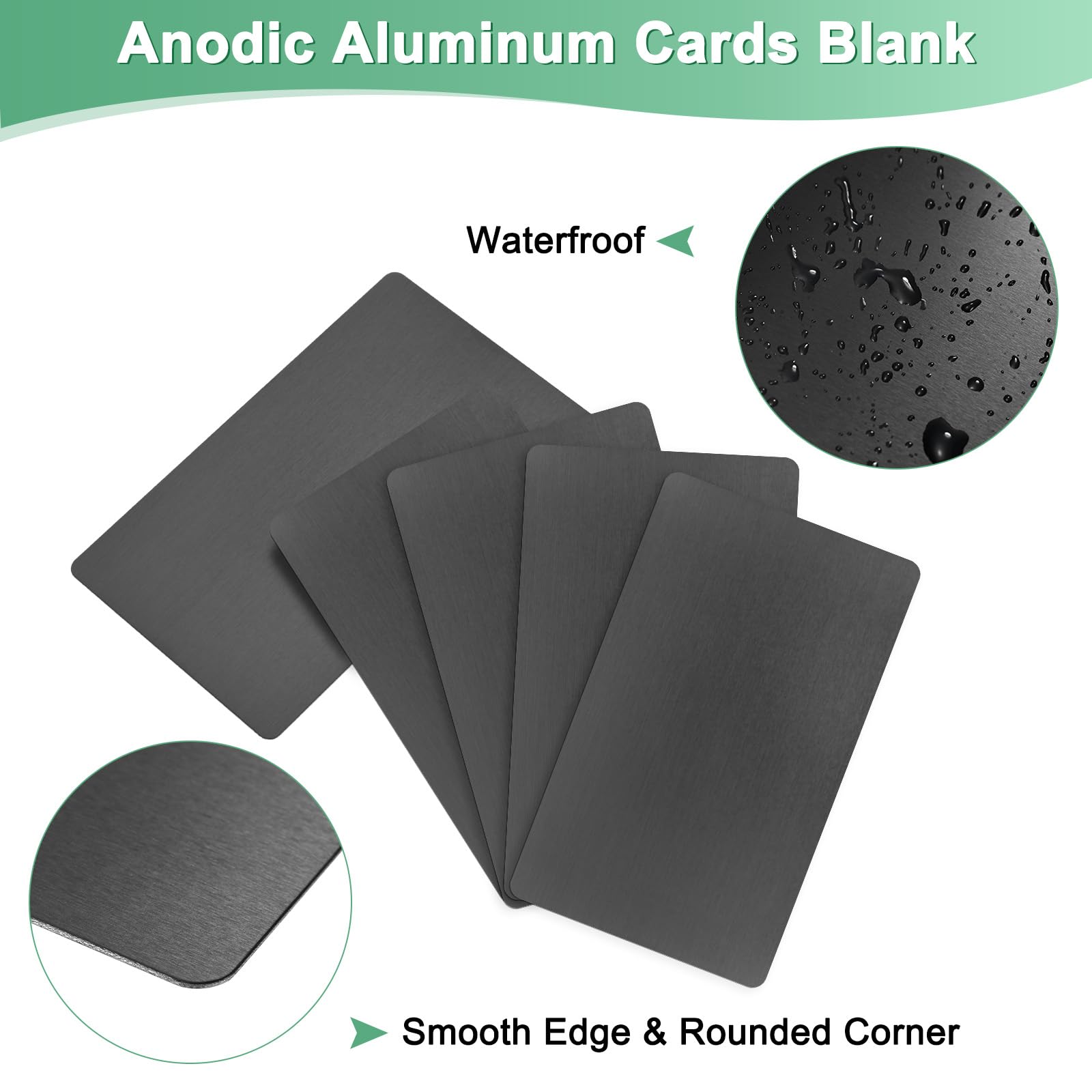 M METERXITY 5-Pack Metal Business Card Blanks - Image 2