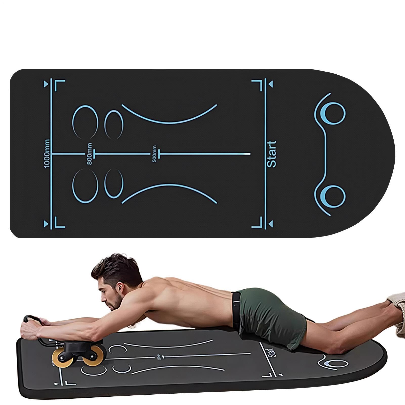 Alfombrilla para Ejercicios con Rueda Abdominal Rueda Abdominal Fitness | Esterilla De Suelo Para Ejercicios Yoga y Fitness Portátil Ejercicio en Casa Pilates y Abdominal