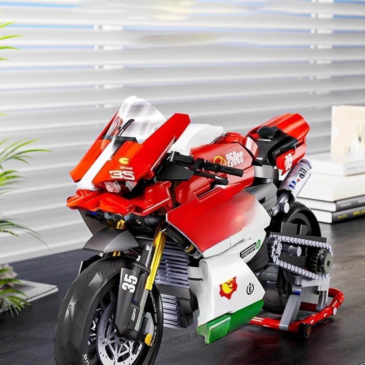 JUCYJULY Kit de Bloc de Construction Moto, 863 Pièces MOC Jeux de Construction Brique Moto Modèle, Maquette de Technic Moto Techniques pour Adultes Enfants Cadeau Jouet