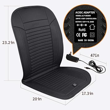 Heated Seat Cushion with Pressure-Sensitive Switch and Overheat Protection Thermostat, with Power Adapter, Heating Pad for Office Chair, Home Etc.