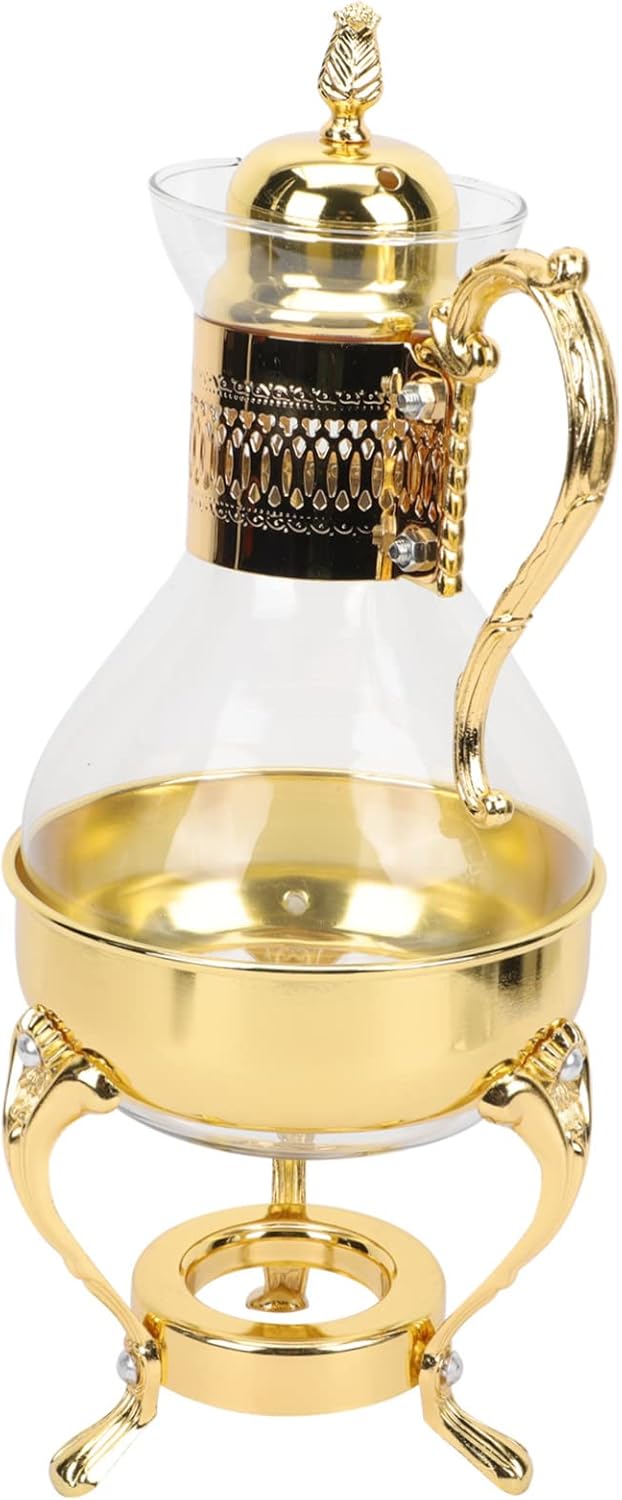 European Glass Coffee Pot Heating Function Elegant Teapot for Household Use 1-Piece High-End Coffee Kettle for Restaurants and Cafés