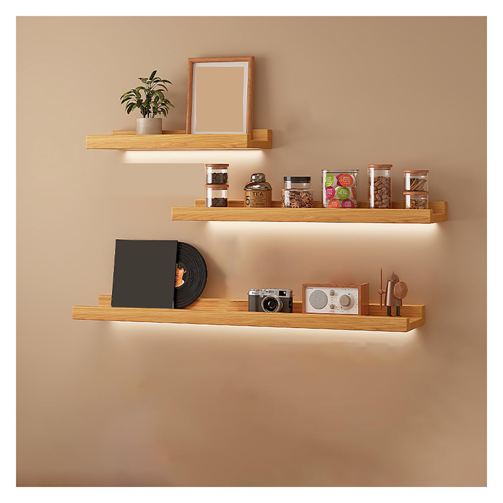 Étagère flottante LED au design épuré, finition haut de gamme 120 cm