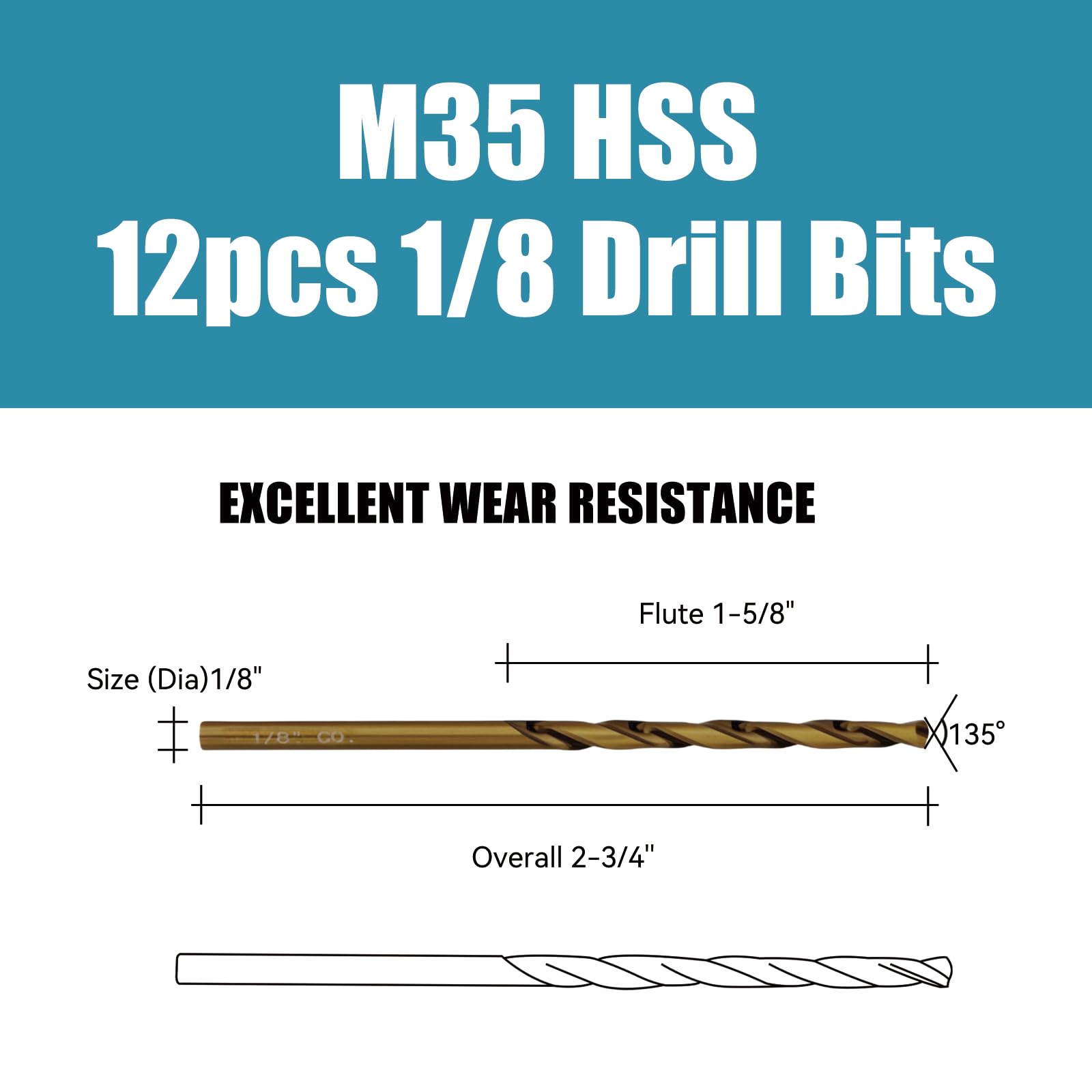 Cobalt Drill Bits Set - Stainless Steel & Metal -3