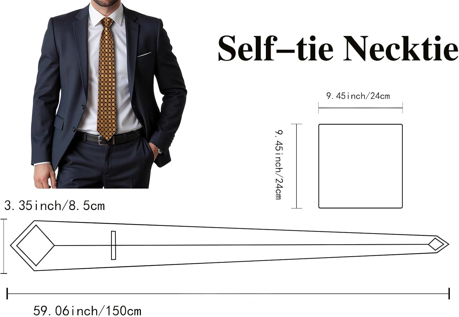 Dubulle Mens Tie Set Solid Paisley Silk Striped Necktie for Men with Cufflinks Tie and Pocket Square - Image 4