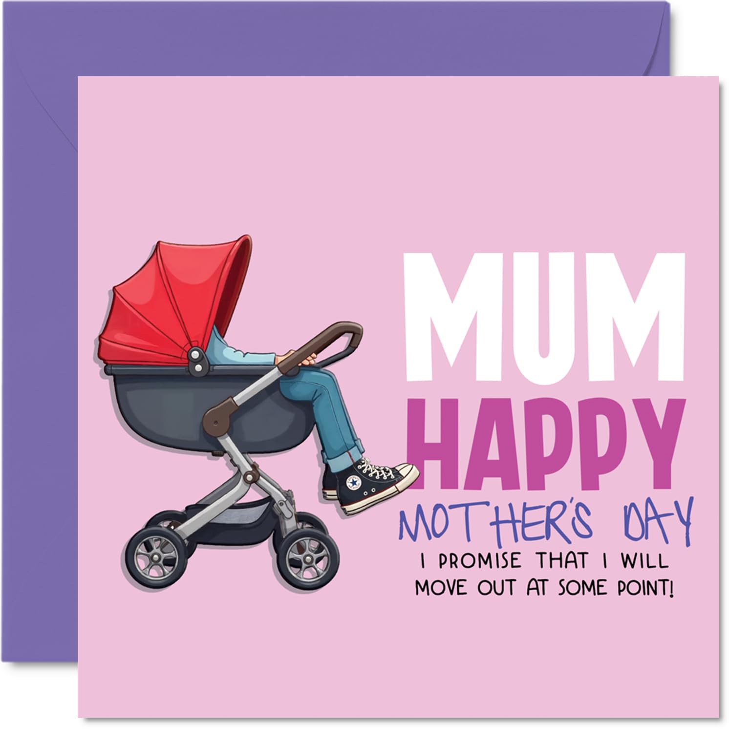 Mothers Day Card for for Mum - Move Out - Happy Mothers Day Card for Mummy,Mama, 145mm Female Greeting Cards