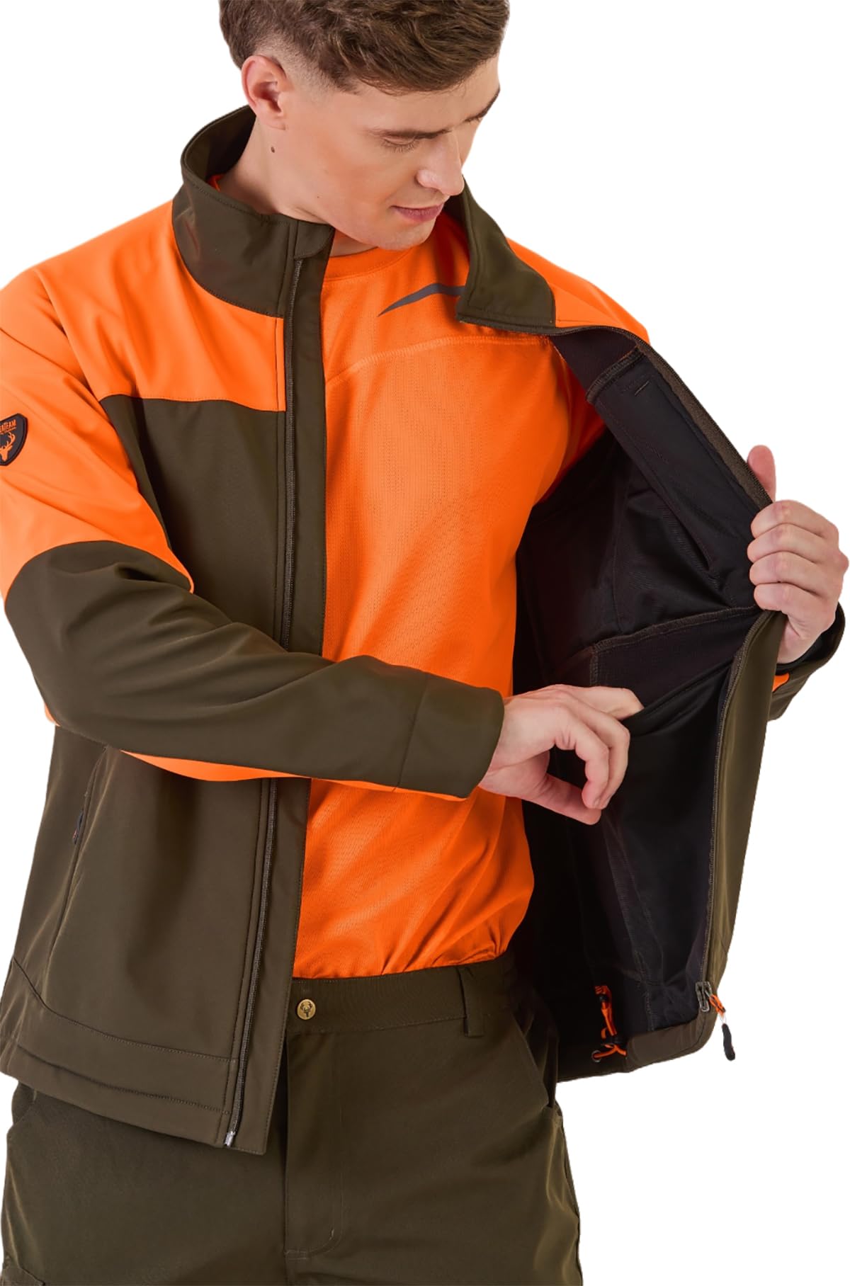 WORKTEAM Cazadora Softshell Caza y Pesca con Bolsillos, con Forro Polar interior Unisex