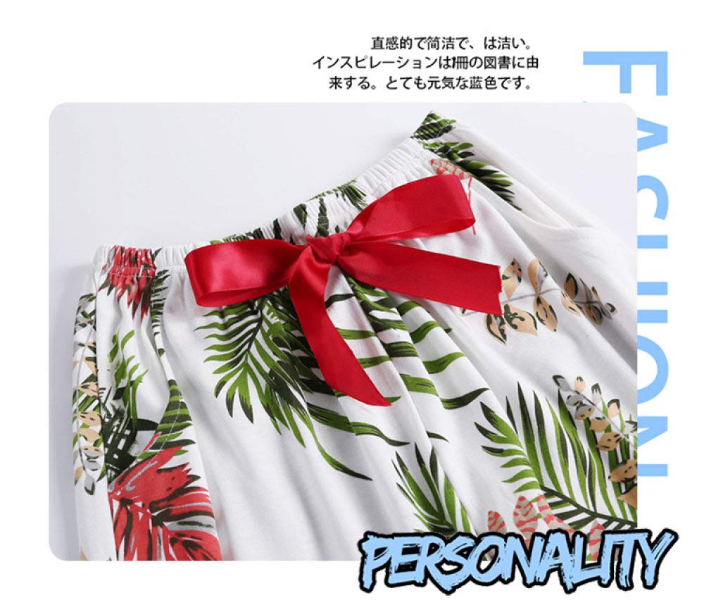 Conjunto De Pijamas De Mujer,Conjunto De Pijama De Algodón Suave Con Estampado De Hojas De Palmera Pijama Con Botones Y Cuello Vuelto Top & Bottoms Ropa De Dormir Informal De Manga Larga Ropa De Dor