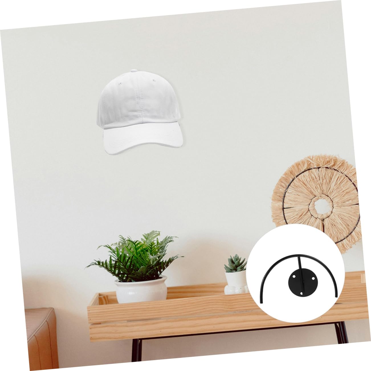 KOMBIUDA Perchero de Pared para Sombreros de Acero al Carbono 4 Piezas