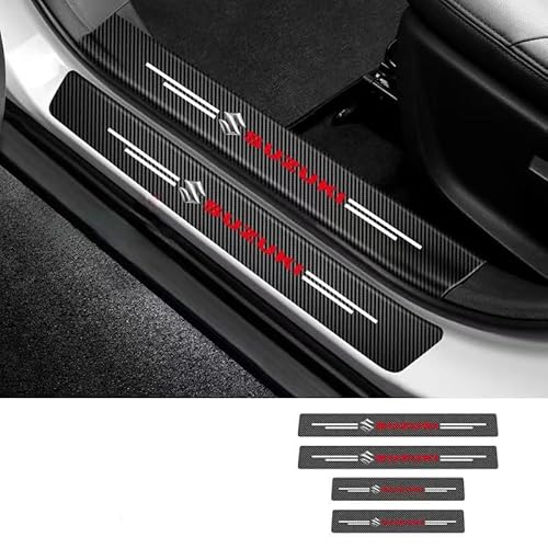 SatcOp Auto Einstiegsleisten Türschweller für Suzuki SX4 S-Cross 2022 2023 2024 Kohlefaser Aufkleber Anti Kratz Schutzstreifen Auto Tür Schritt Abdeckung Lackschutzfolie Auto Zubehör,4
