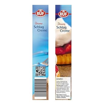RUF Whipped Cream Cream Replacement with Vegetable Oil Low-Fat Alternative to Cream for Cakes Cakes Waffles Muffins Gluten-Free 24 x 40 g