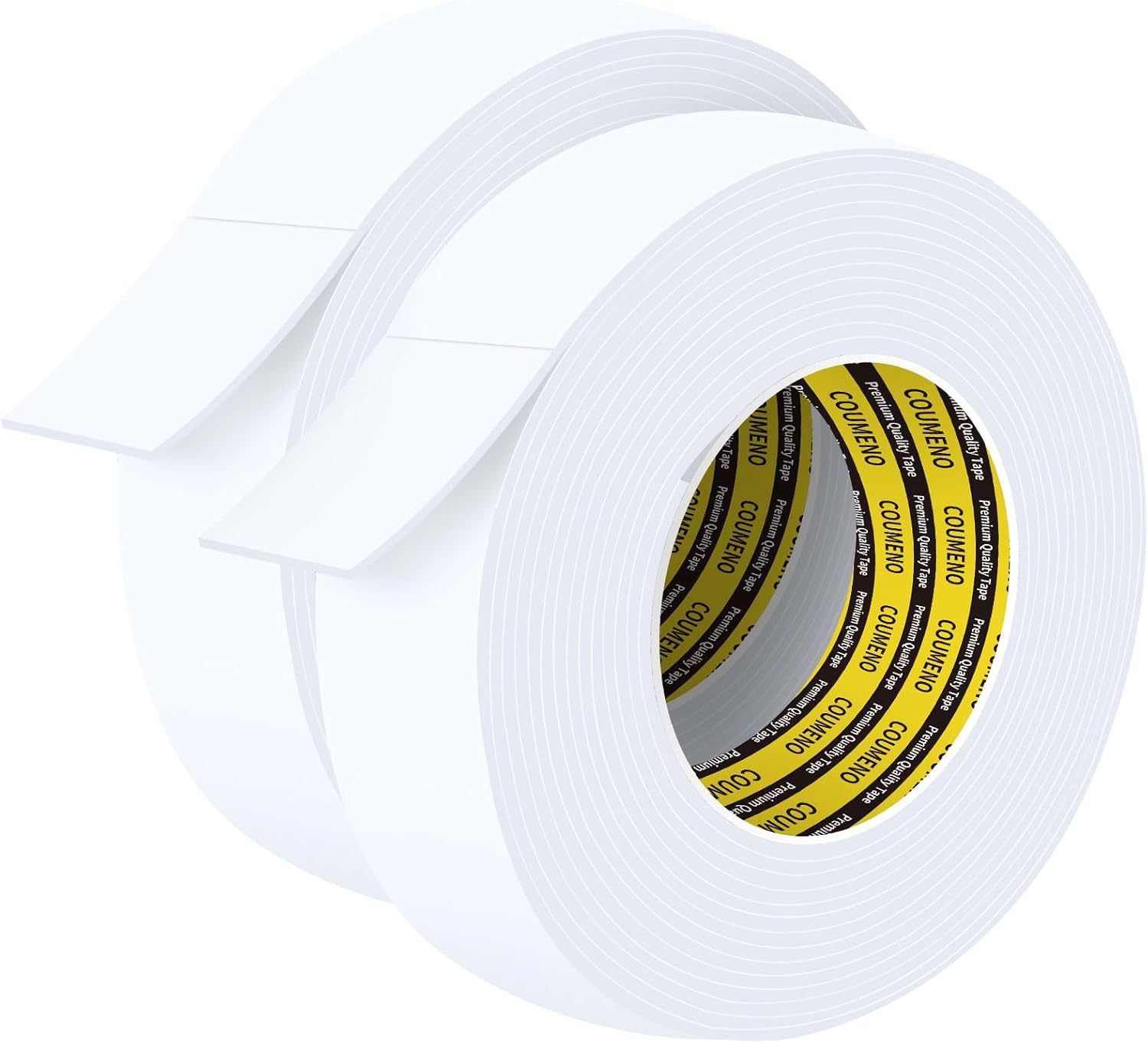 Single-Sided Adhesive EVA Foam Tape 2 Pack 1.8in x 16.4FT,White Foam Weather Stripping,Door Seal & Window Insulation Tape,Waterproof Sound Proof Seal Strip for Doors,Garage Door/Gap Sealing