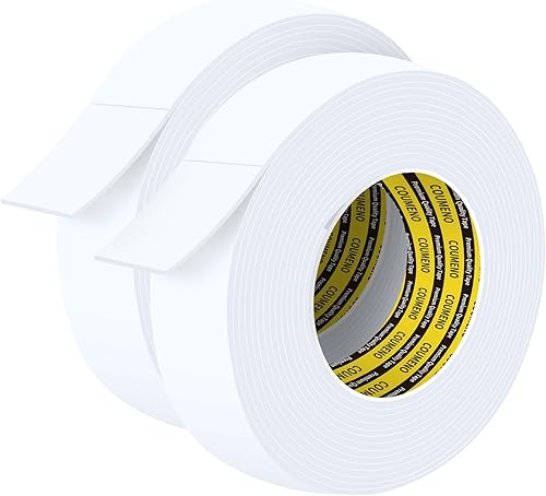 Miniatura 9 de Cinta de espuma de sellado de una cara de 1.8 pulgadas x 16.4 pies, cinta de esponja resistente a la intemperie, cinta de sellado aislante Blanco