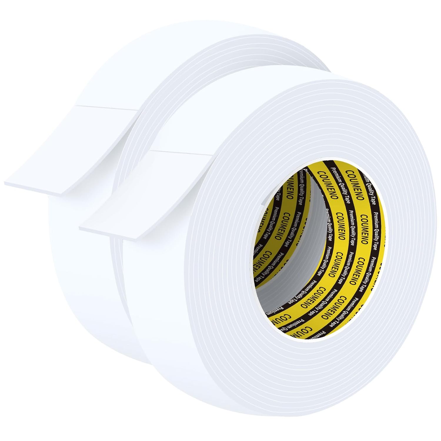Single-Sided Adhesive EVA Foam Tape 2 Pack 1.18in x 16.4FT,White Foam Weather Stripping,Door Seal & Window Insulation Tape,Waterproof Sound Proof Seal Strip for Doors,Garage Door & Gap Sealing