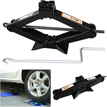 Scissor Jack with Crank Handle Car Tire Repair Kit Lifting Jack Stabilizer Leveling fit for Toyota Camry Corolla Prius Vios, 2 Ton 4400 lb Capacity, Extend from 4inch to 15inch