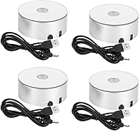 Vista 1 de 4 bases de luz, multicolor cambiante, base de exhibición de luz USB, soporte de exhibición con interruptor táctil sensible para cristal 3D, bola