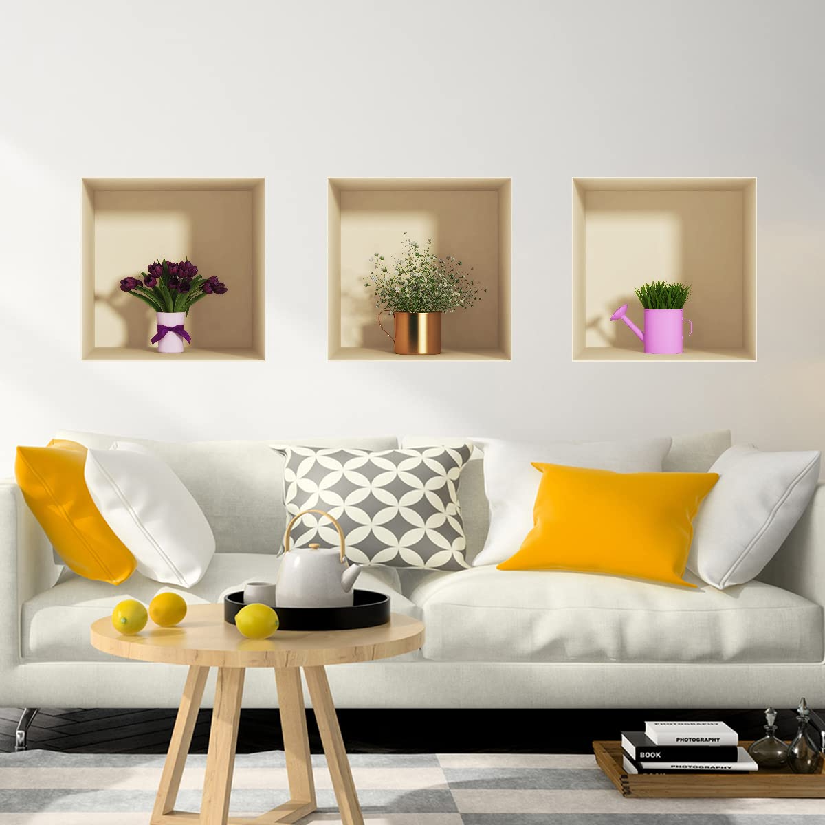 Stickers adhésifs 3D chambre adulte et autocollants muraux trompe l'oeil