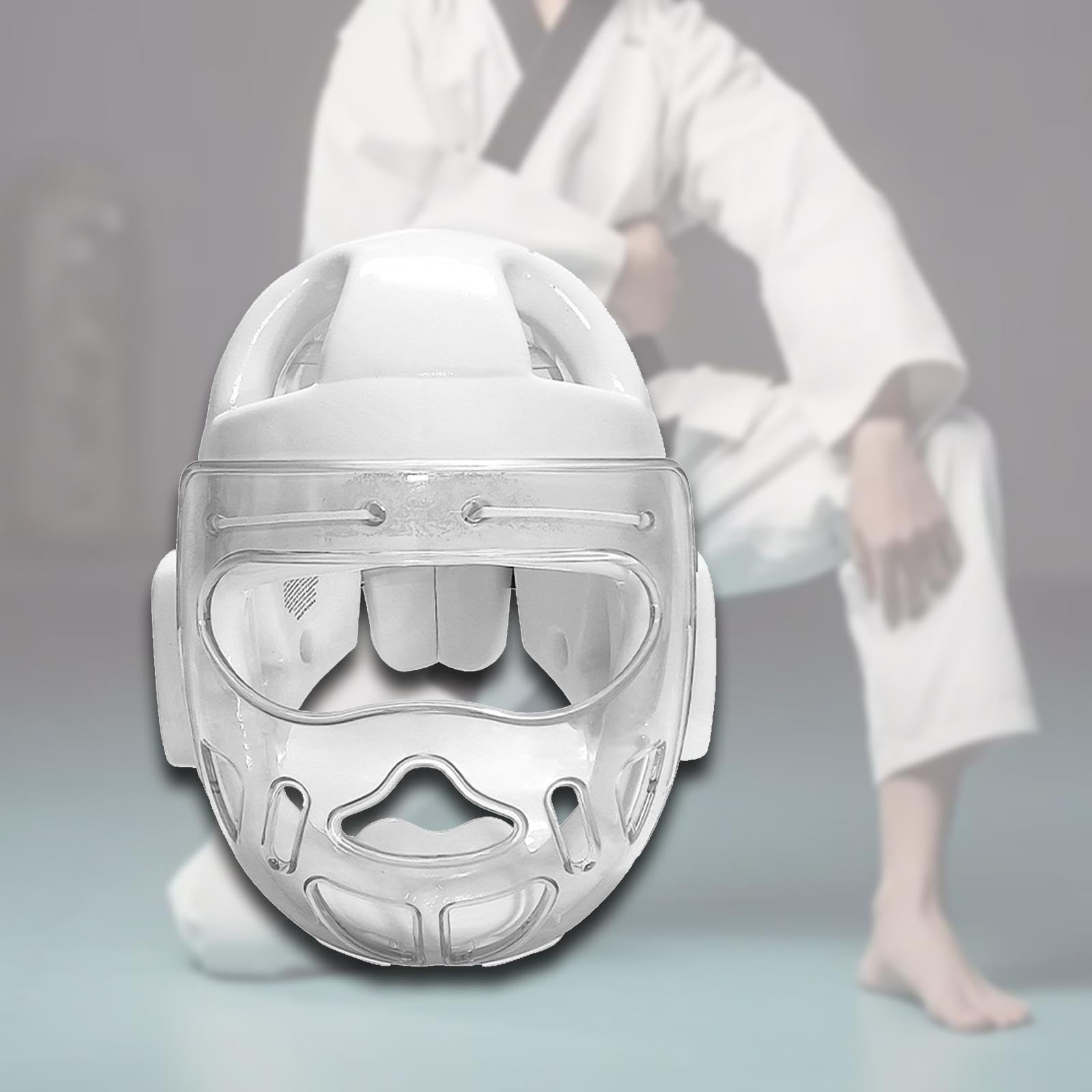 Fornisce casco da karate traspirante, vestibilità,Bianco,S