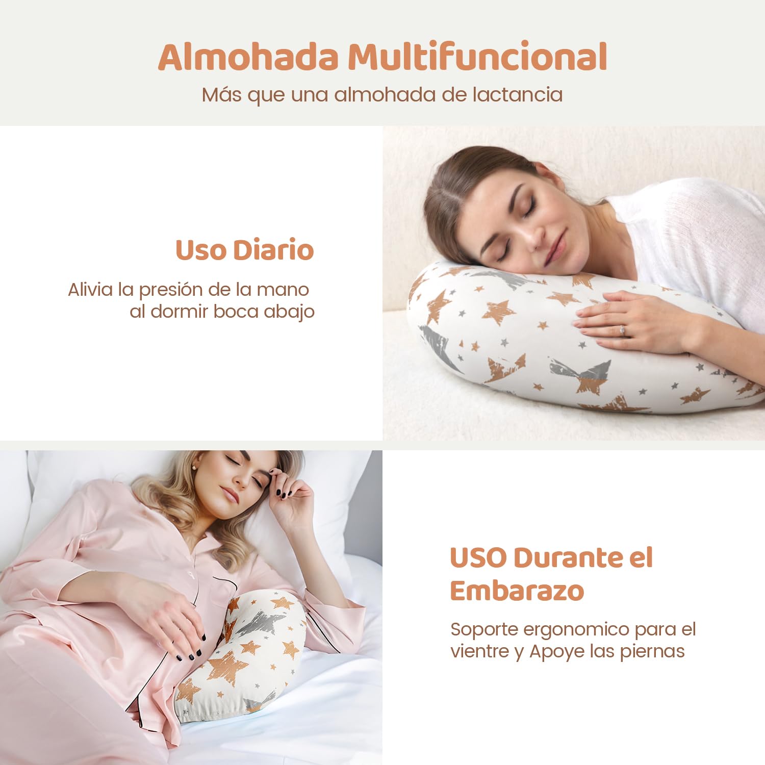 Cojin Maternal Cojin Lactancia Duro LEN Cojín De Lactancia, Gris