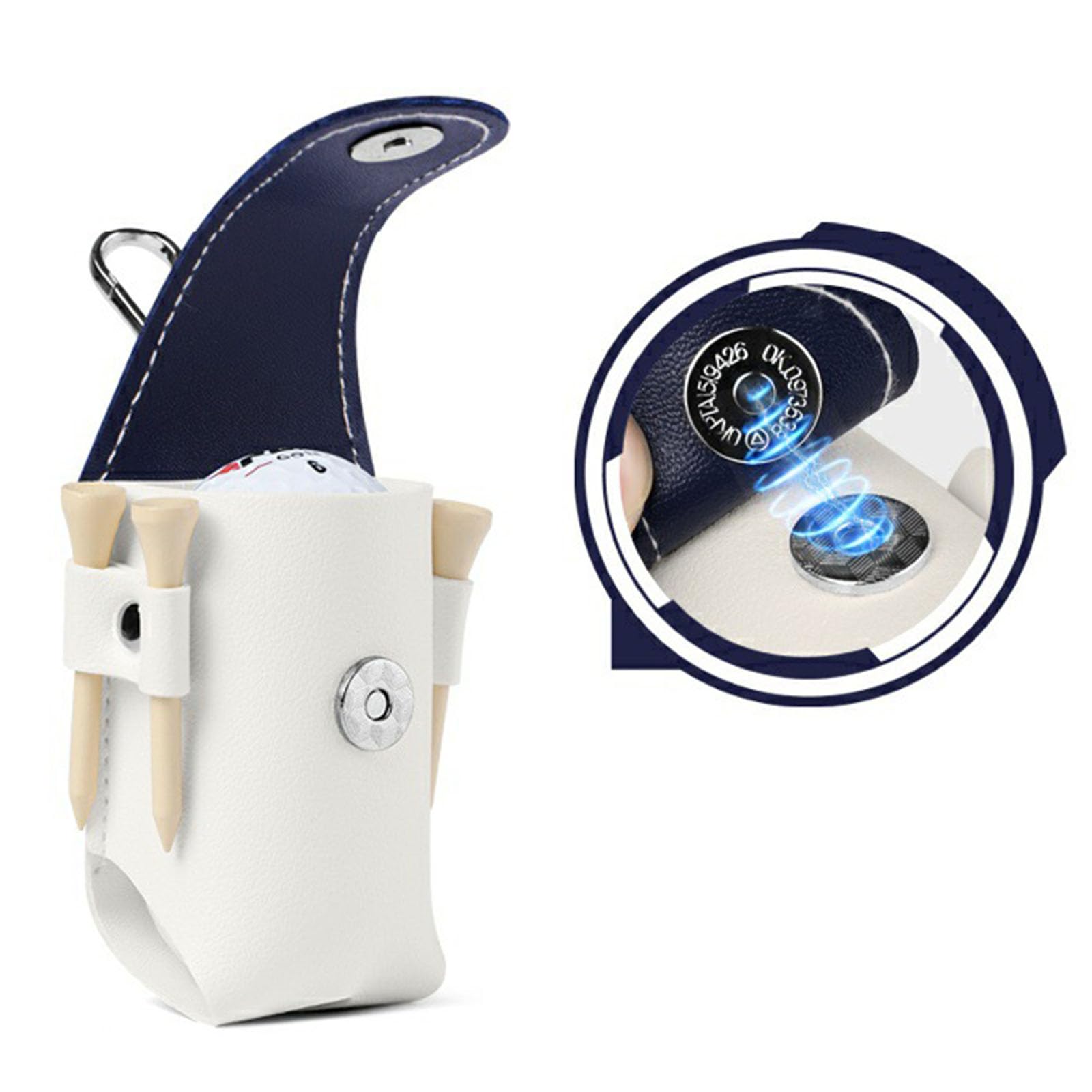 Aufbewahrungstasche aus PU-Leder mit Metallschnalle zum Aufhängen an der Taille, Aufbewahrungstasche für Golfbälle, Ledertasche, Taille mit Gürtelclip