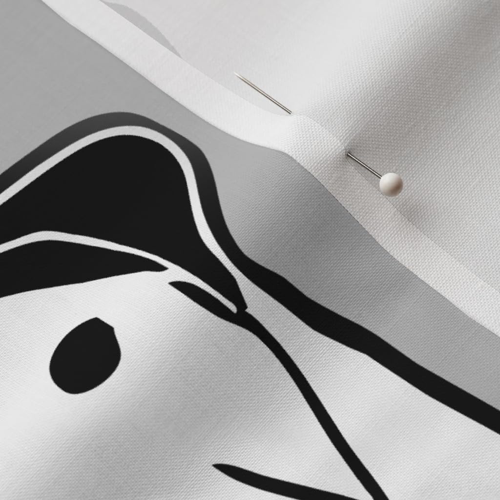 Spoonflower Fabric - Bull Bone Graphic Bulldog Pitbull Bully Breed Black White Gray Dog Printed on Petal Signature Cotton Fabric by The Yard - Sewing Quilting Apparel Crafts Decor