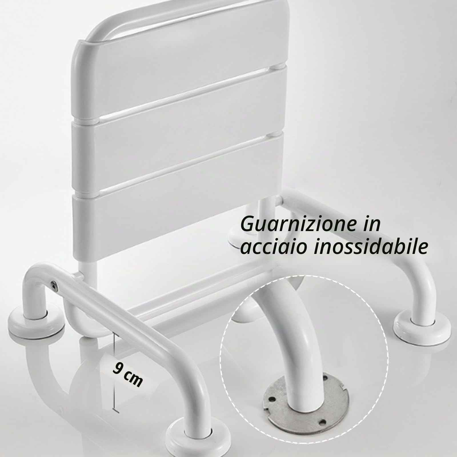 Sedile per Doccia a Parete, 2 In 1 Seggiolino Per Doccia Da Muro,Sedile per Vasca pieghevole Caricabile Con Bracciolo Per Il Bagno,sgabello Da Bagno Antiscivolo Per Anziani