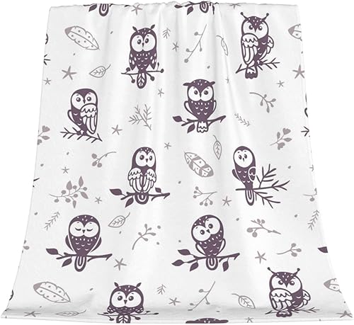 Miniatura 5 de AFHYZY Owl Throw Blanket for Women Soft Summer Fleece Blanket Washable Travel Lightweight Blanket for Sofa Bed Couch All Season-50 x40