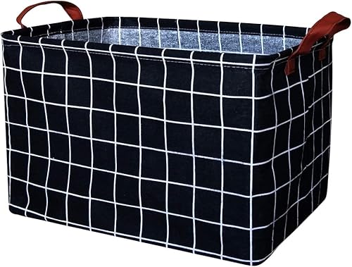 Cesta rectangular de almacenamiento, cesta de guardería de tela de lona para guardar juguetes, caja organizadora impermeable, cesta de lavandería