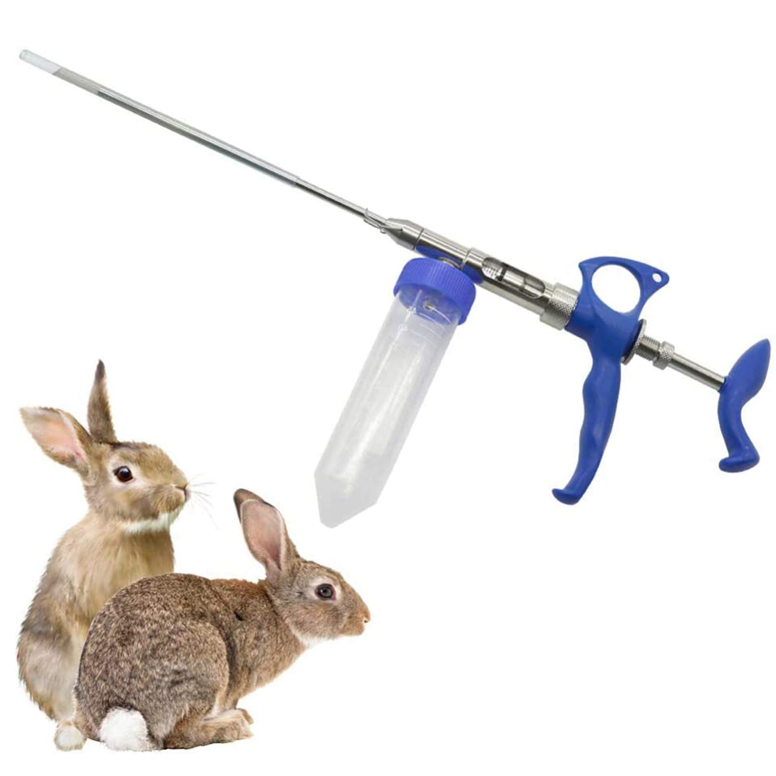 Juego de Pistola de inseminación para Conejos Herramientas de inseminación Artificial Ajustables con recolector de Semen - 2Ml