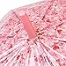 XUANLAN Transparent Cherry Blossom Bubble Dome Umbrella, Romantic Clear Semi-automatic POE Stick Umbrella for Rain and Wind (Pink)