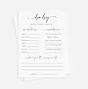 50 Large Baby Predictions and Advice - Minimalist - Baby Shower Game, New Mom & Dad Card or Mommy & Daddy to Be, Girl or Boy Babies New Parent Message Advice Book, Fun Gender Neutral Party 50-Cards