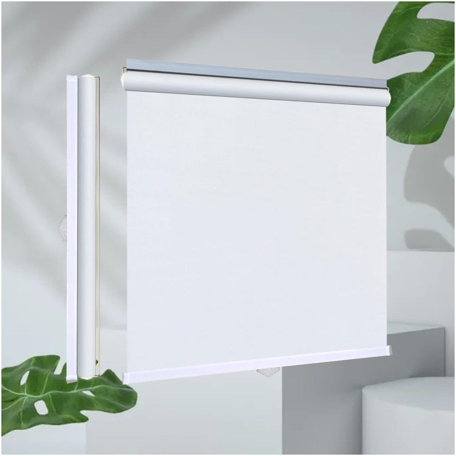 Sunshade Roller Blinds, 99% Sunscreen Blackout Roller Shades for Windows, Thermal Blinds No Drilling, Temporary Blackout Curtains 32–150cm Width,white-105x100cm/41 * 39in
