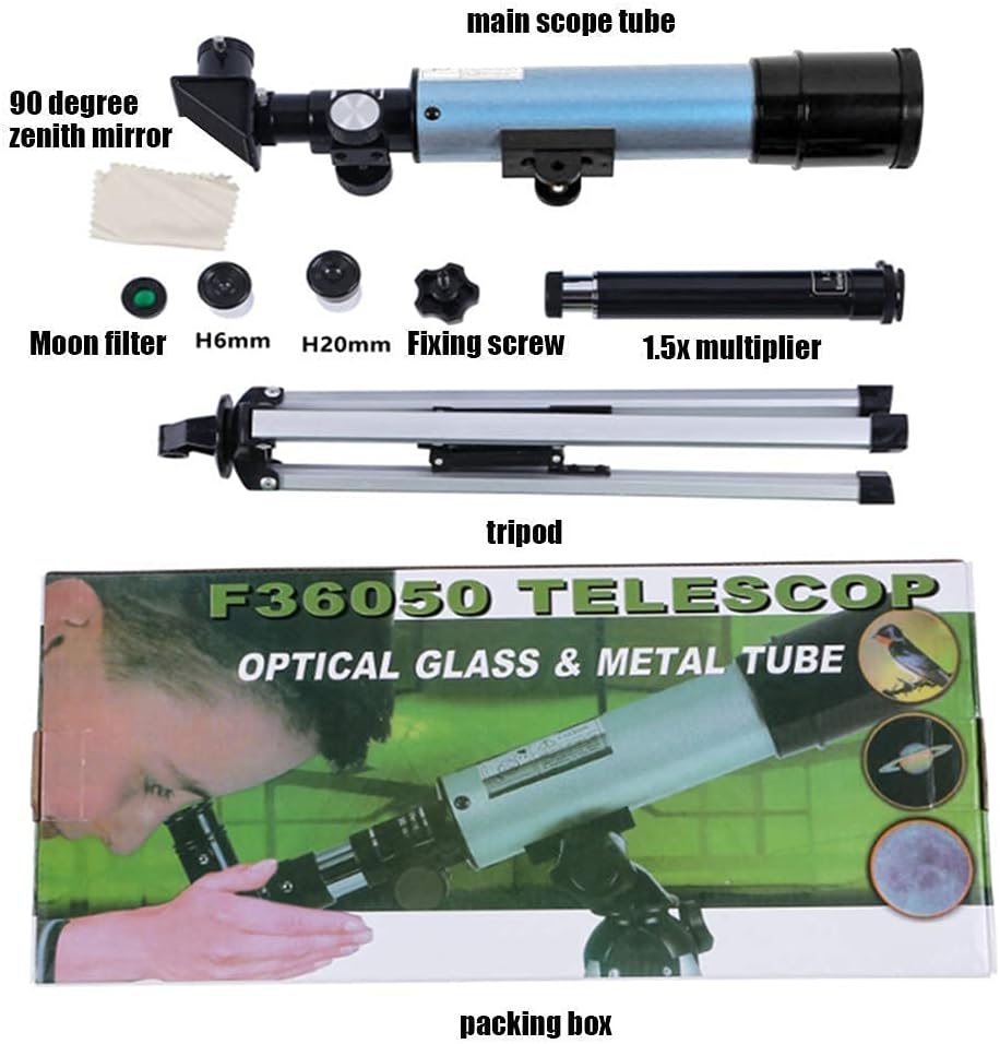 Astronomical Telescope for Children Adults Beginners Refractor Astronomical Telescope with Tripod 50mm monocular Telescope Beautiful Home