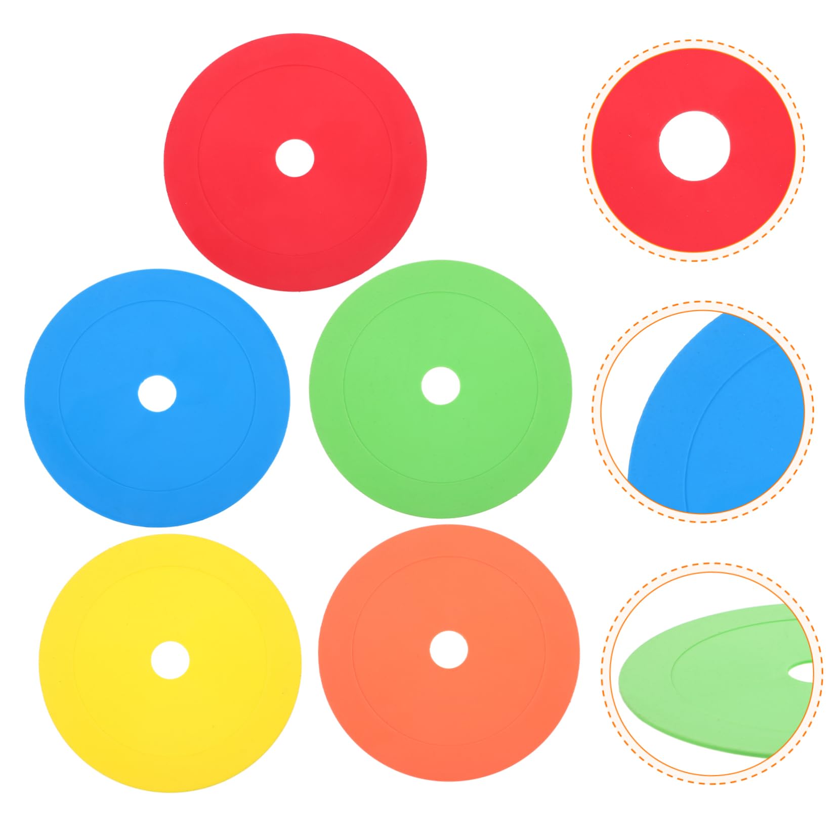 Yardwe Football Training Sign Pads 5pcs Soccer Training Markers TPE Material Bright Design for Sports