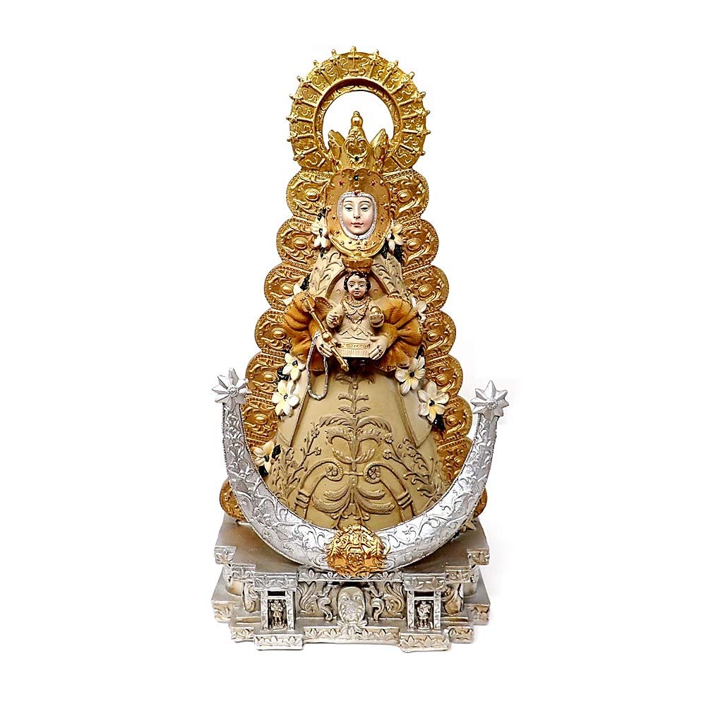Virgen Rocío Figura 25 cm. Blanca Paloma Reina de Las Marismas patrona Almonte Imagen Resina peana