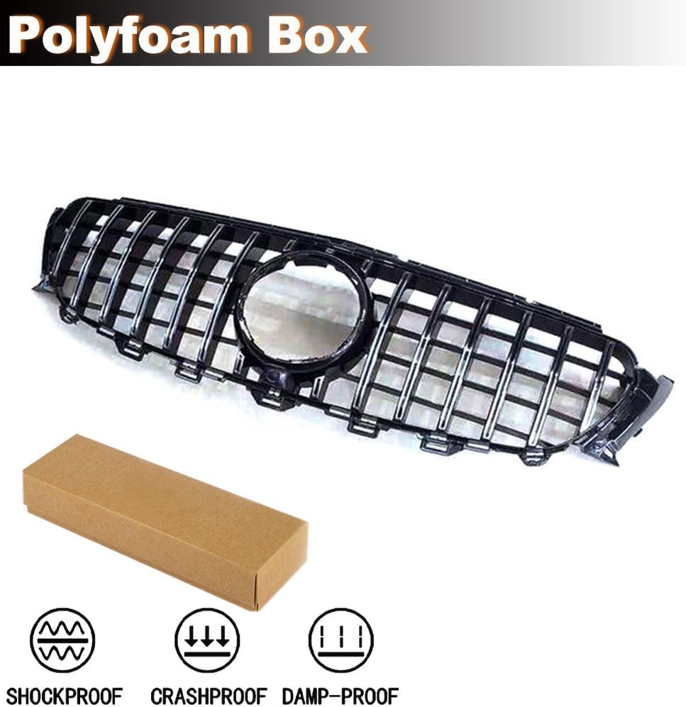 MCARCAR KIT Front Grille Grill for Mercedes Benz W213 E250 E350 E400 2017-2020 Front Grille with Camera Hole (Silver)