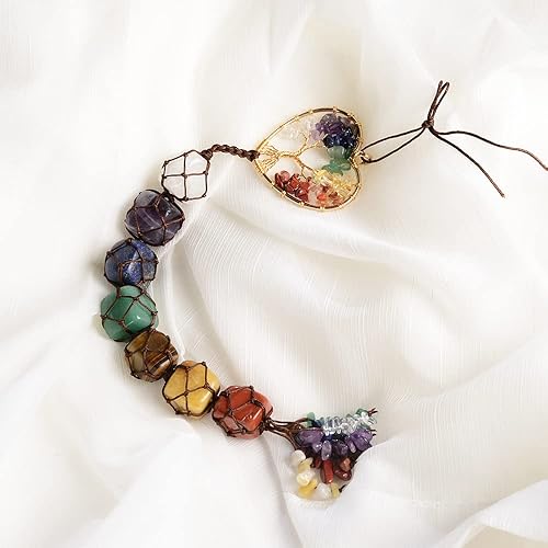 Miniatura 8 de FANASY Adornos colgantes para automóvil, 7 chakras, decoración del hogar, adorno de Feng Shui, adorno de yoga, meditación, decoración de automóvil