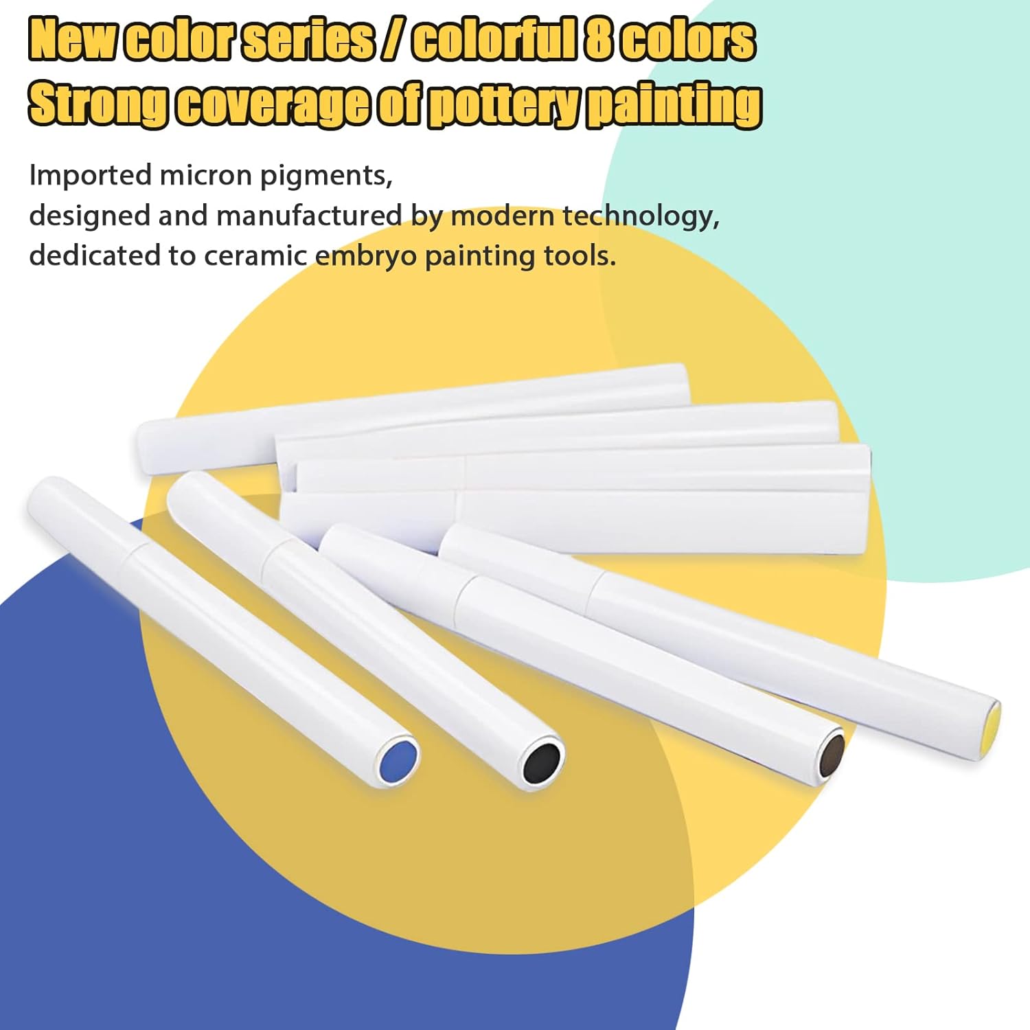 8X Pottery Art Underglaze Marker Permanent Porcelain Paint Colored Pen Glaze Markers Glazed