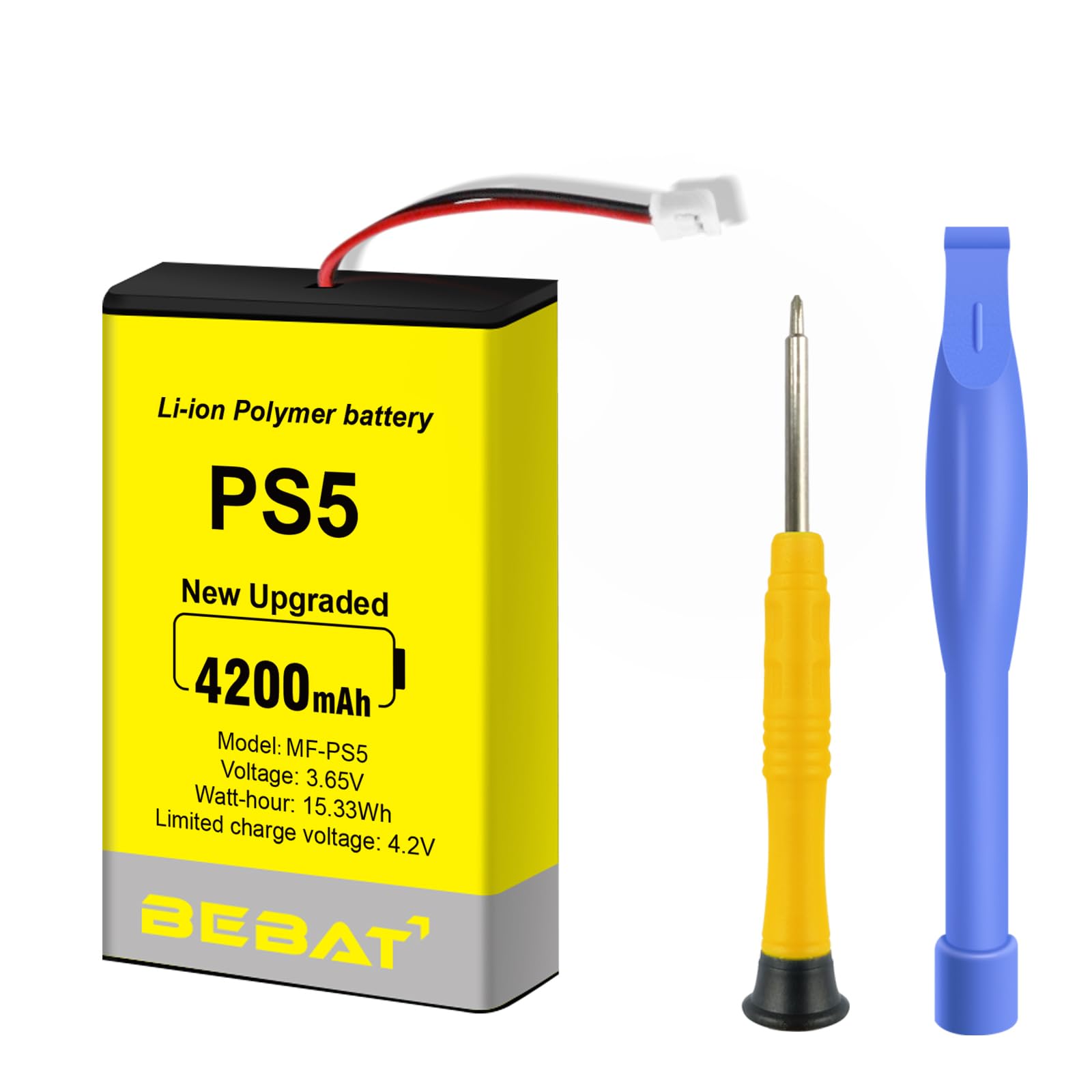 PS5 Controller Battery, High Capacity 4200mAh LIP1708 Li-ion Replacement Battery for PS5 Controller CFI-ZCT1 W B U Replace PS5 Battery with Tool Kits