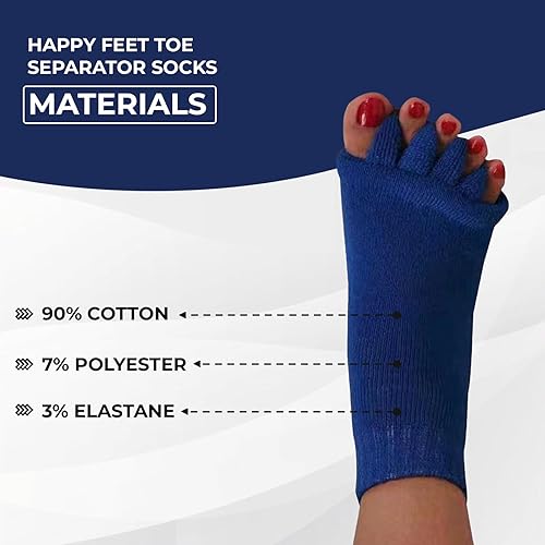 Miniatura 4 de Happy Feet - Calcetines separadores de dedos  Cómodos calcetines separadores de dedos  Calcetines de masaje  Previenen calambres en los pies y dedos