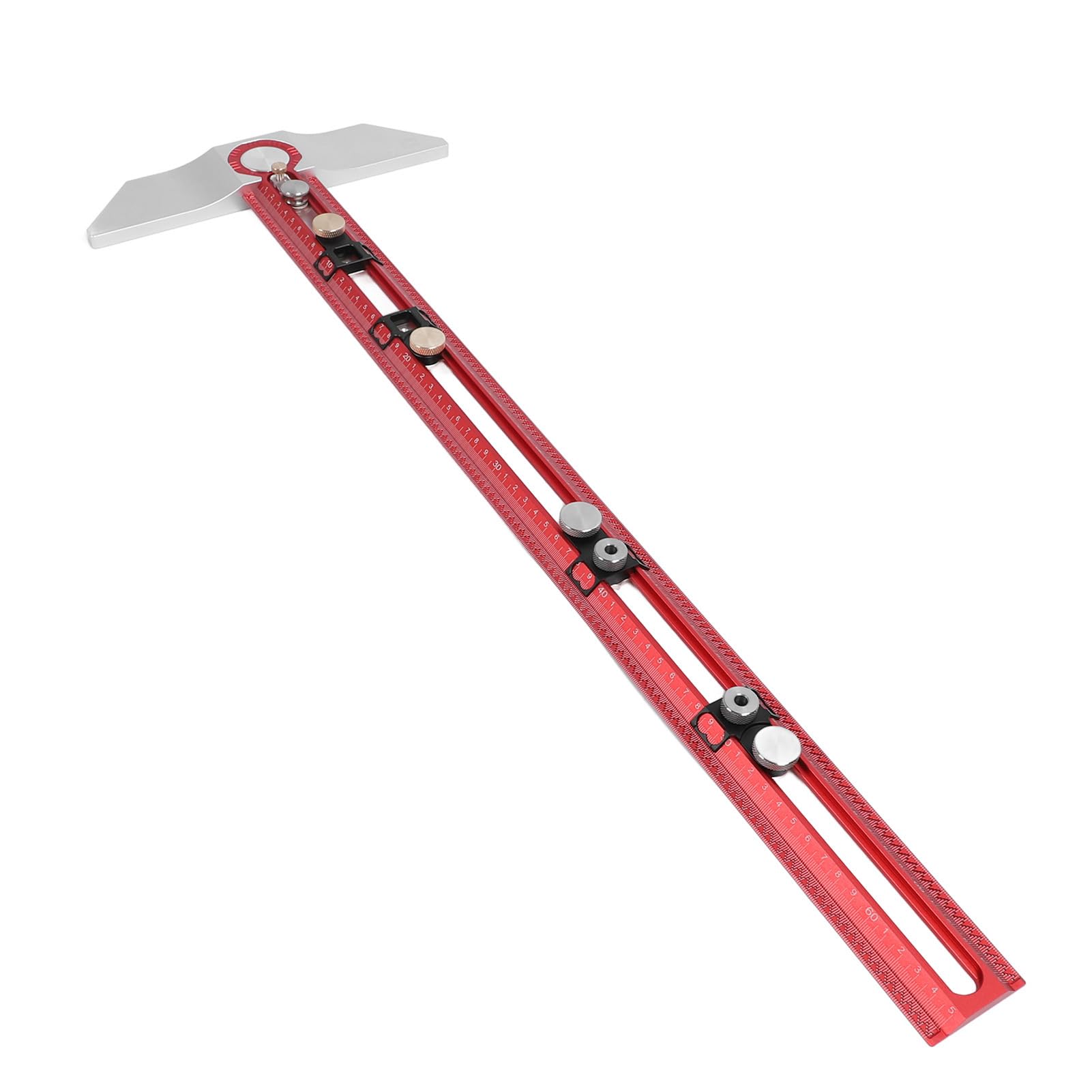 Règle Carrée de Type T en Alliage D'aluminium, Outil de Mesure de Précision à Angle Droit, Outil de Travail du Bois, Multifonctionnel pour le Perçage