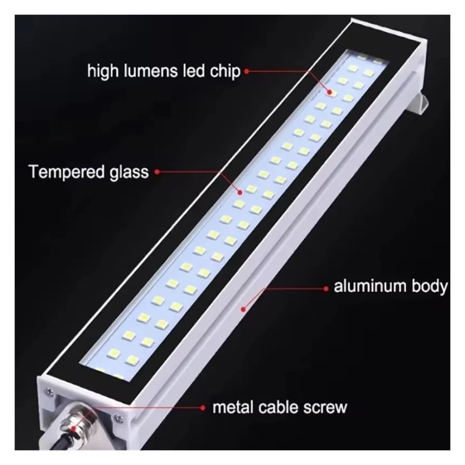 Lampa Robocza LED Obrabiarki AC/DC Ze Stopu Aluminium IP67
