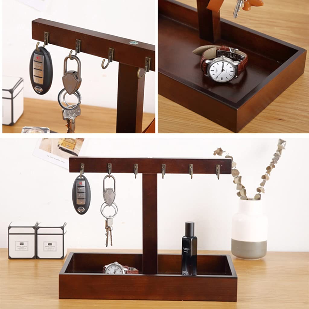 Porte-clés En Bois De Noyer Kitchnexus - Support En Forme D'arbre Pour Bijoux, Montres, Clés - Décoration D'entrée
