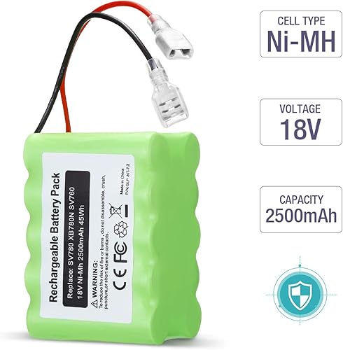 Miniatura 2 de BRJR Reemplazo de batería SV780 de 18 voltios, 2500 mAh, compatible con Shark SV780-N XB780N SV760 Series SV780-N-14