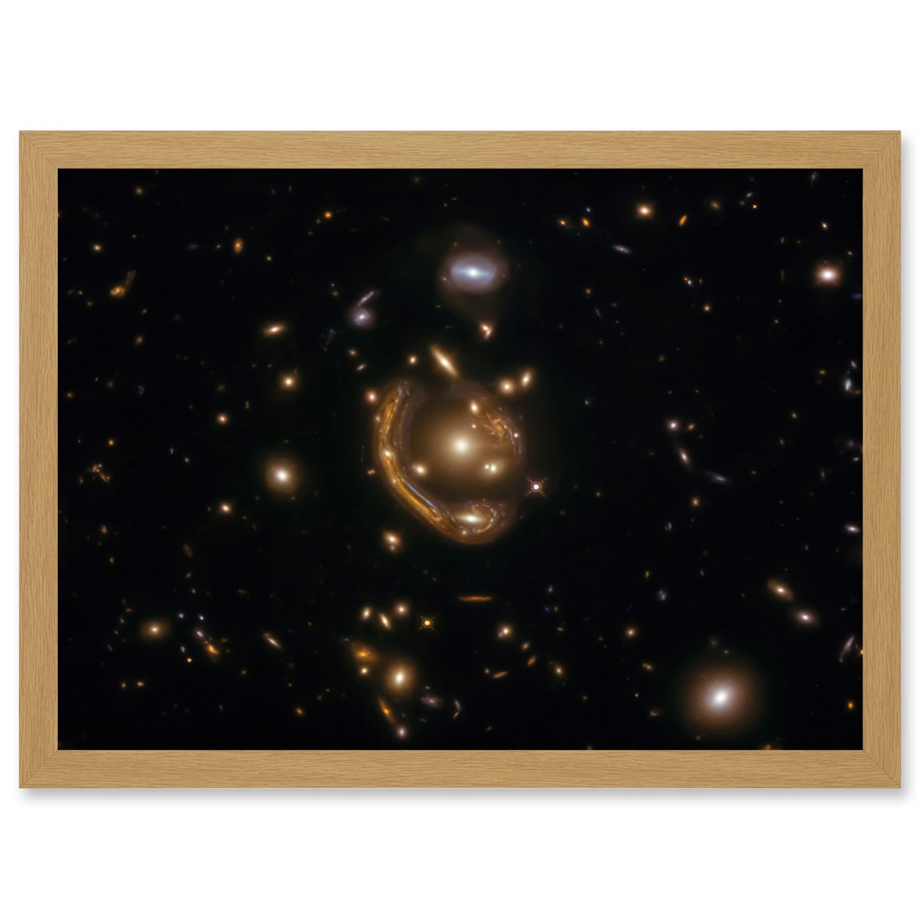 Artery8 Hubble Space Telescope Image Einstein Molten Ring Galaxy Phenomenon Gravitational Lensing Distant Galaxy Peak Epoch Starbirth Cosmic Evolution Artwork Framed A3 Wall Art Print
