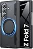 for Galaxy Z Fold 7 Case with Privacy Screen Protector, [Compatible with MagSafe] [Hinge Protection] Military Drop, Slim Shockproof Translucent Protective Phone Case for Z Fold 7 Black