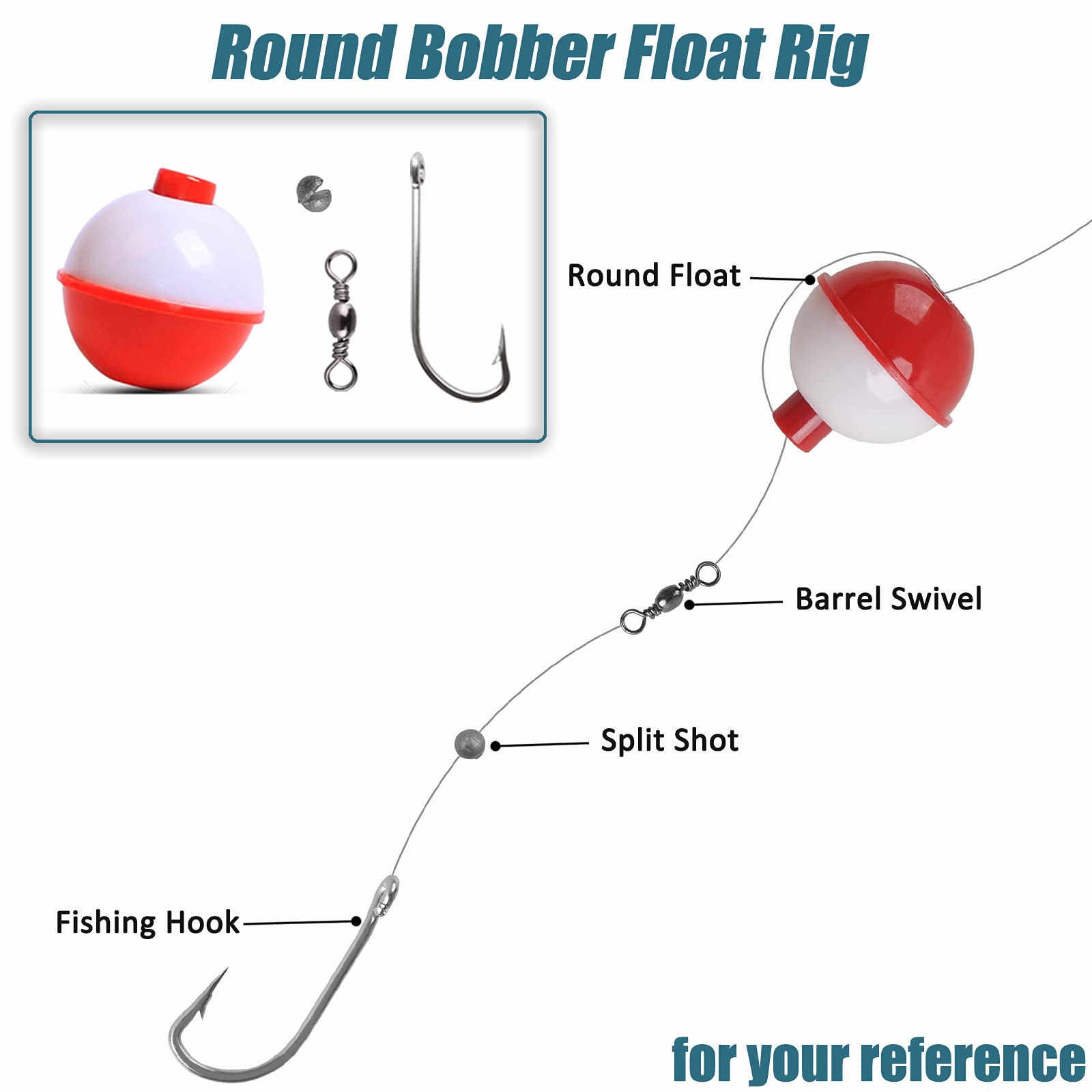 Slip Bobbers Rigs DIY Kit 152pcs – Include Fishing Slip Bobbers, Split Shot Sinkers Egg Weights, Saltwater Fishing Hooks, Crappie Jig Heads, Bobber Stops, Fishing Beads and Swivels Fishing Tackle Box