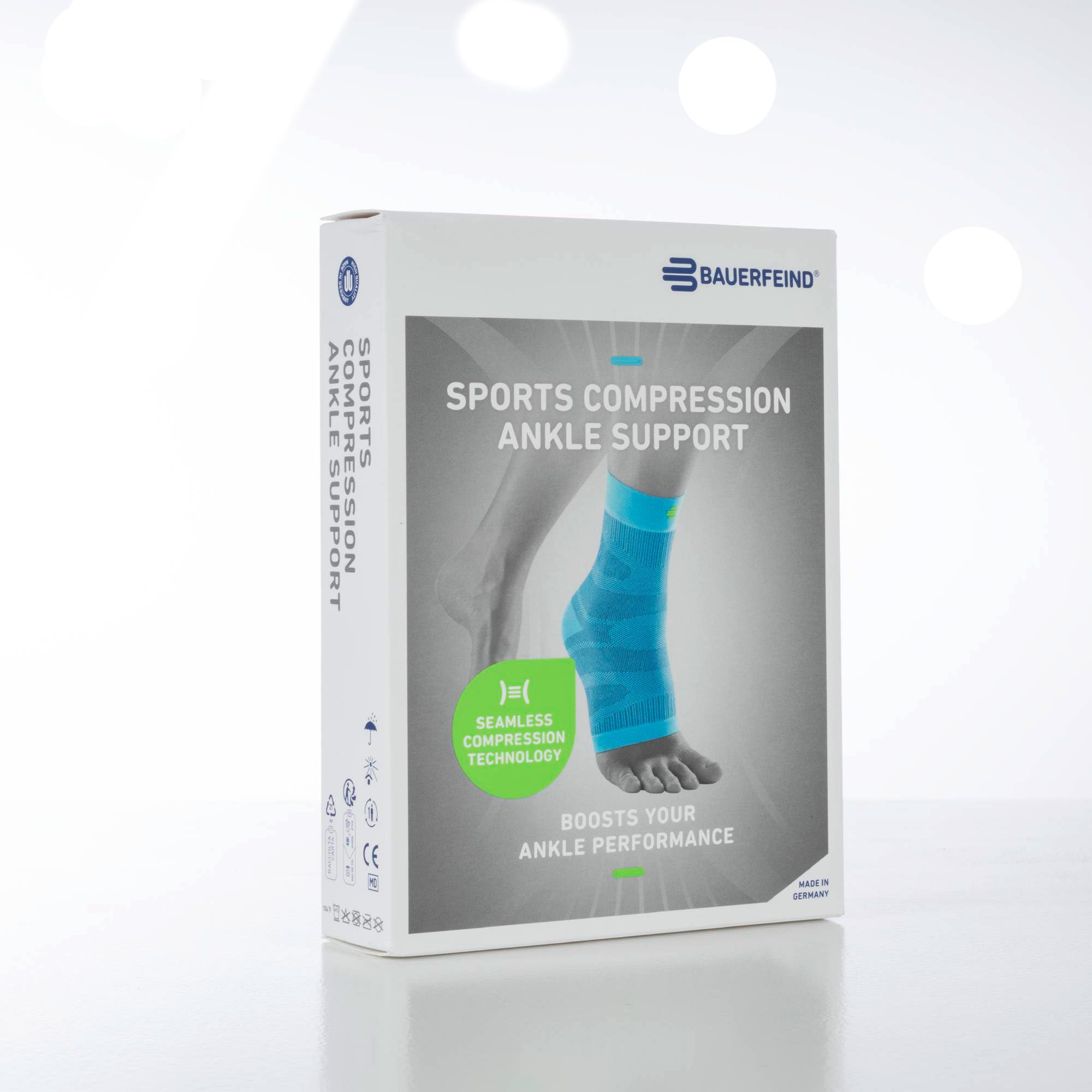 BAUERFEIND Sleeve für dein Sprunggelenk „Sports Compression Ankle Support“, 1 Unisex Sprunggelenkbandage mit Kompression, Knöchelschutz für Laufen, Fitness und Ballsportarten, Rechts & Links tragbar