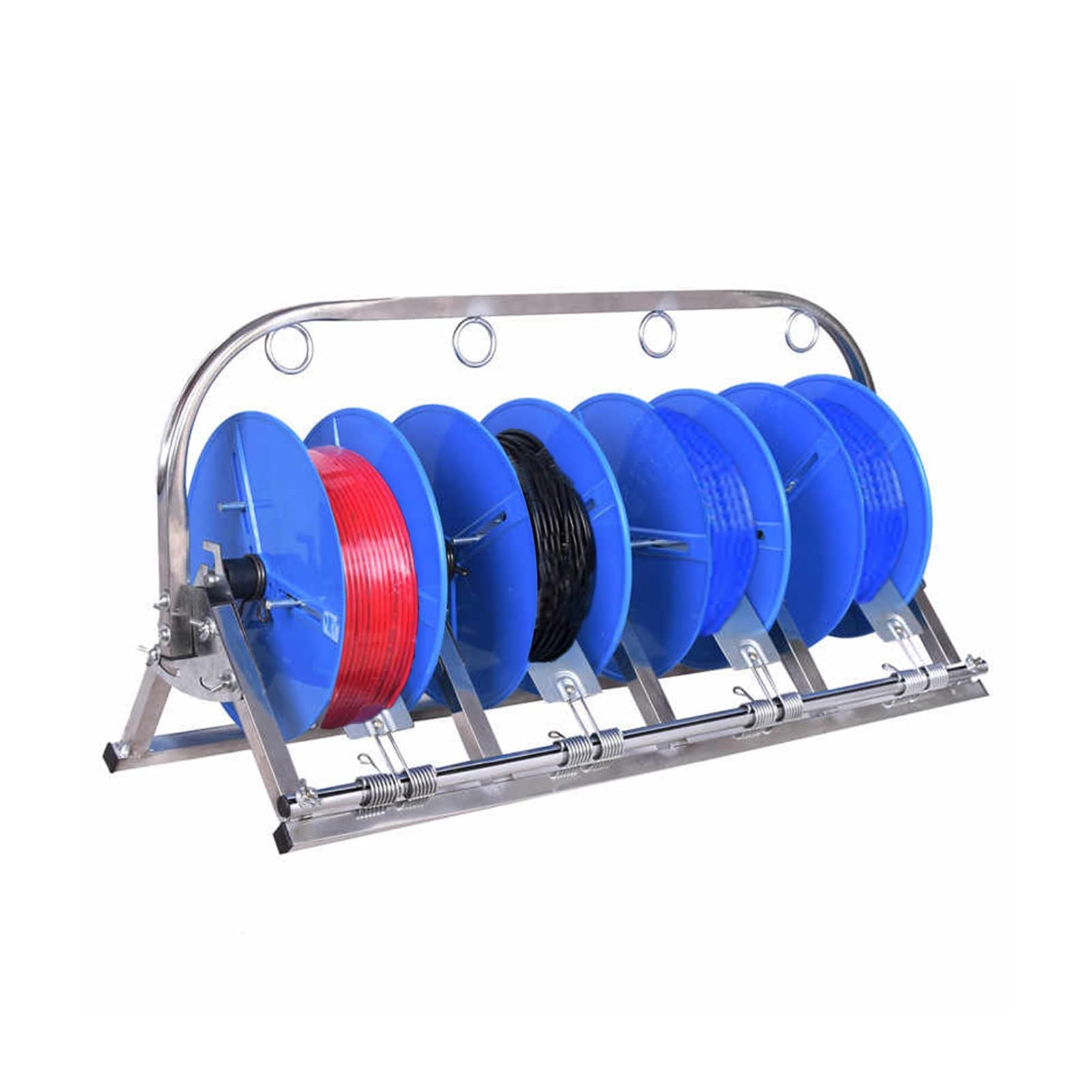 WDSOPK 3/4 Reel Wire Spool Rack Dispenser,Iron Multiple Axle Cable Rack,Folding Wire/Cable Distributor for Electrical Wire Pullers (4 reel)